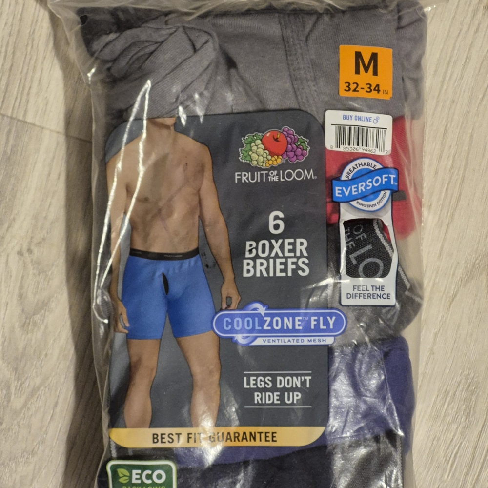 Fruit of the Loom Men's Boxer Briefs - Gray, Blue, Red